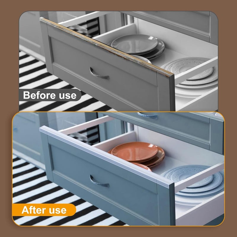 CHolic 20 Pcs 18" Length 3/4" Thick Cabinet Edge Protector, Plastic Drawer Protector Edge Guard, Clear Cabinet Protector for Kitchen, Bathroom and Office - Image 5